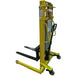 1000kg capacity Manual Stacker Lifter Truck with Adjustable Base Legs 1.6m lift height