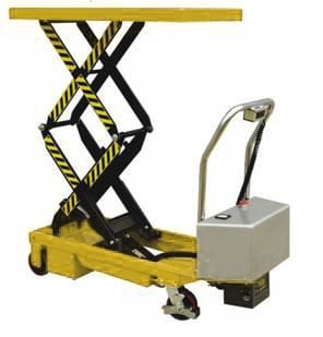 Mobile Electric Double Scissor Lift Table 350kg Maximum Lift Height 1.3m