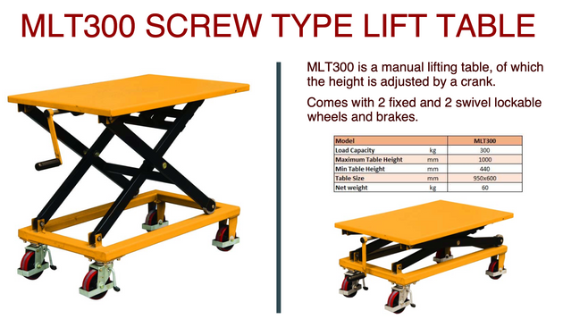 300kg Manual Screw Type Lift Table