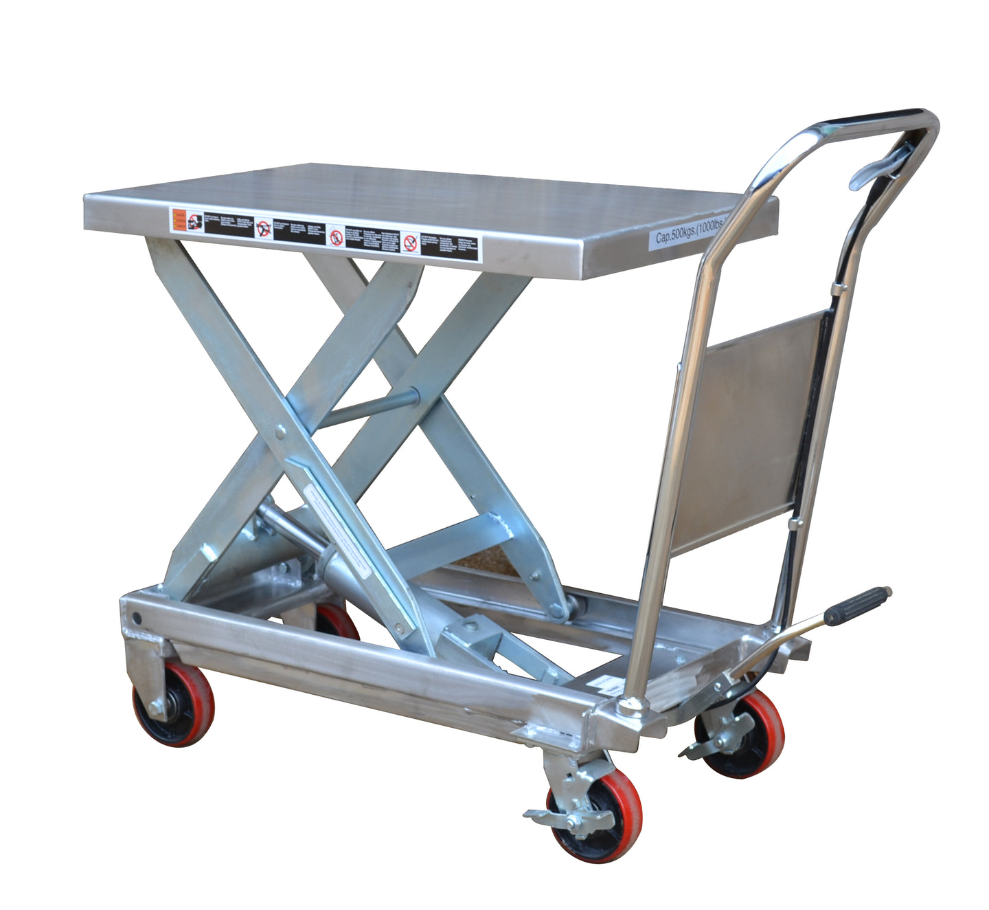 500Kg Partial Stainless Steel Scissor Lift Table 890mm High