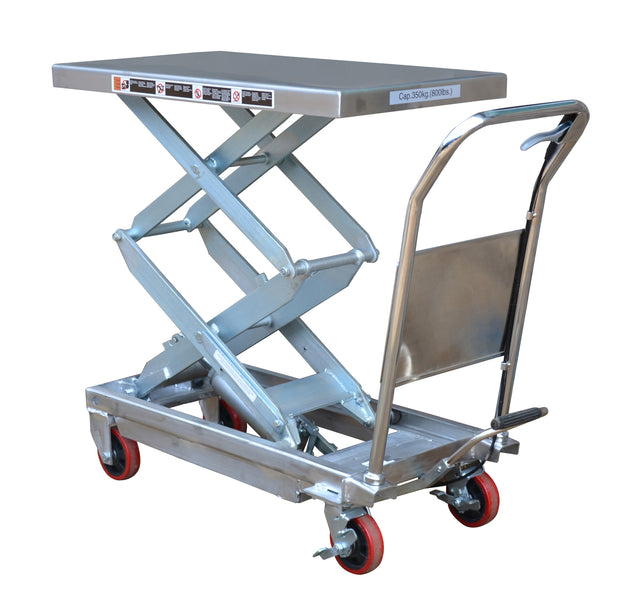 350kg Capacity Partial Stainless Steel Double Scissor Lift Table 1.3m