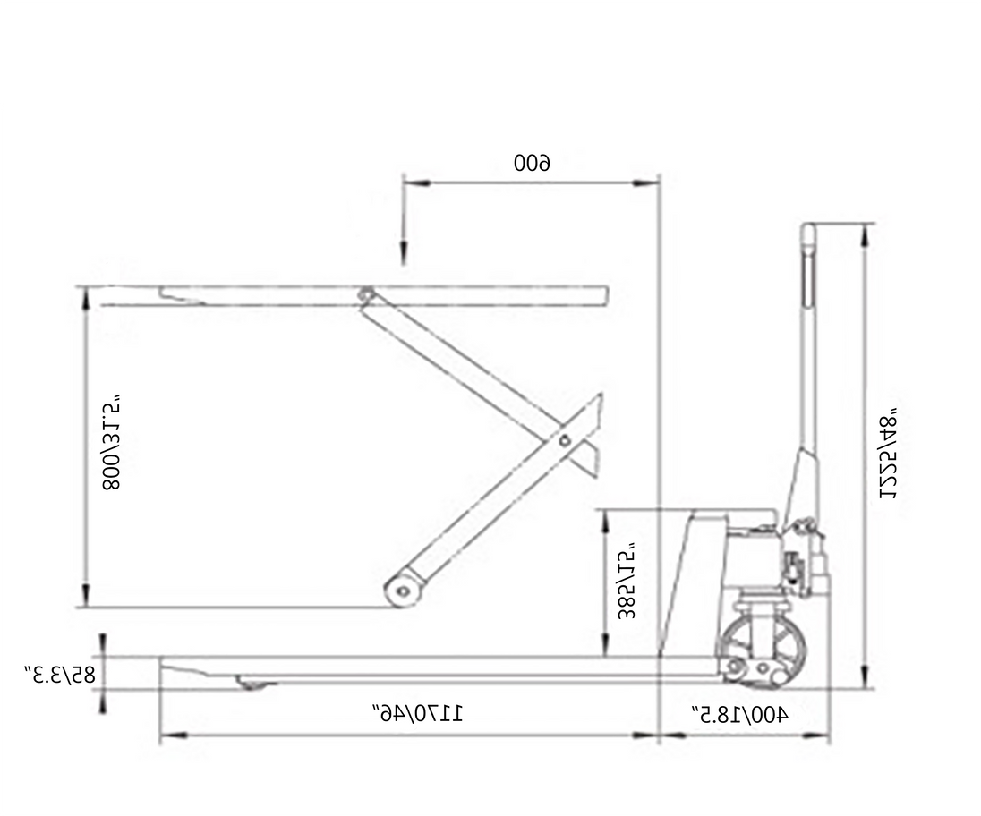 1T Electric Powered Scissor Lift Pallet Jack 680mm wide