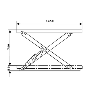 Low Profile U Shape Electric Scissor Table Lifter 1000Kg