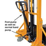 1Ton Heavy Duty Manual Fork Stacker Lifting 1.6m 