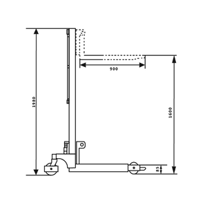 Manual Stacker Lifter Straddle Leg 1T Lift Height 1600MM 