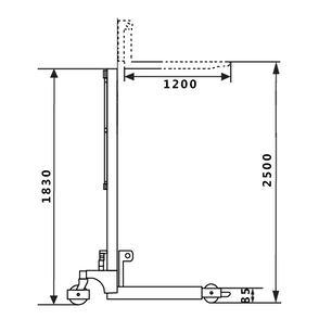 Manual Stacker Lifter Standard Leg 1T Lift Height 2.5M 