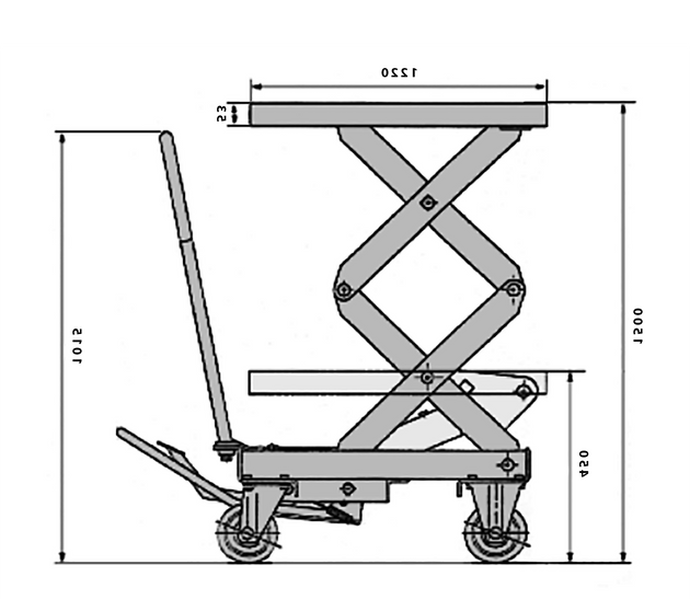 Double Scissor Lift Table Capacity 700kg 